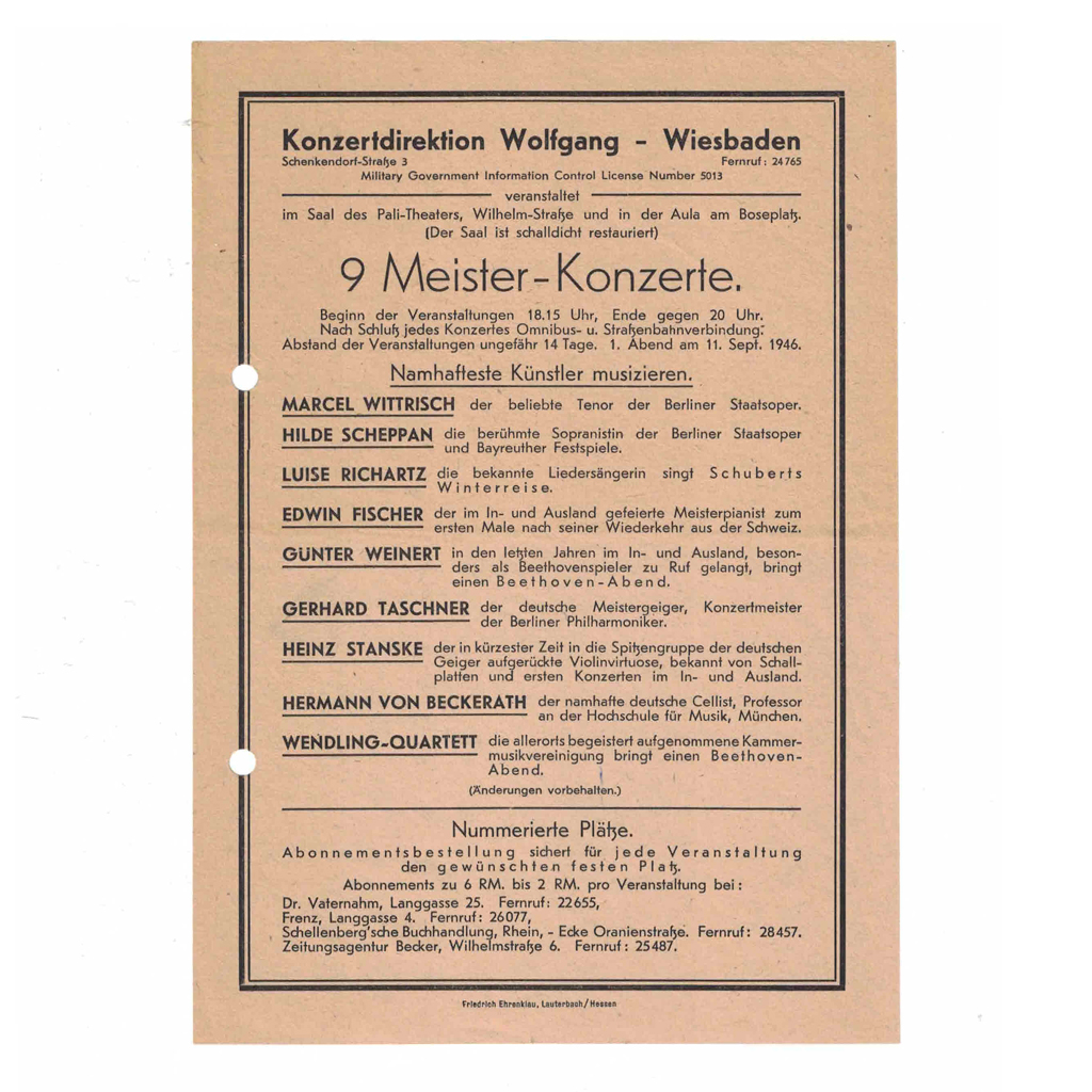 Erste Programmankündigung (1946)