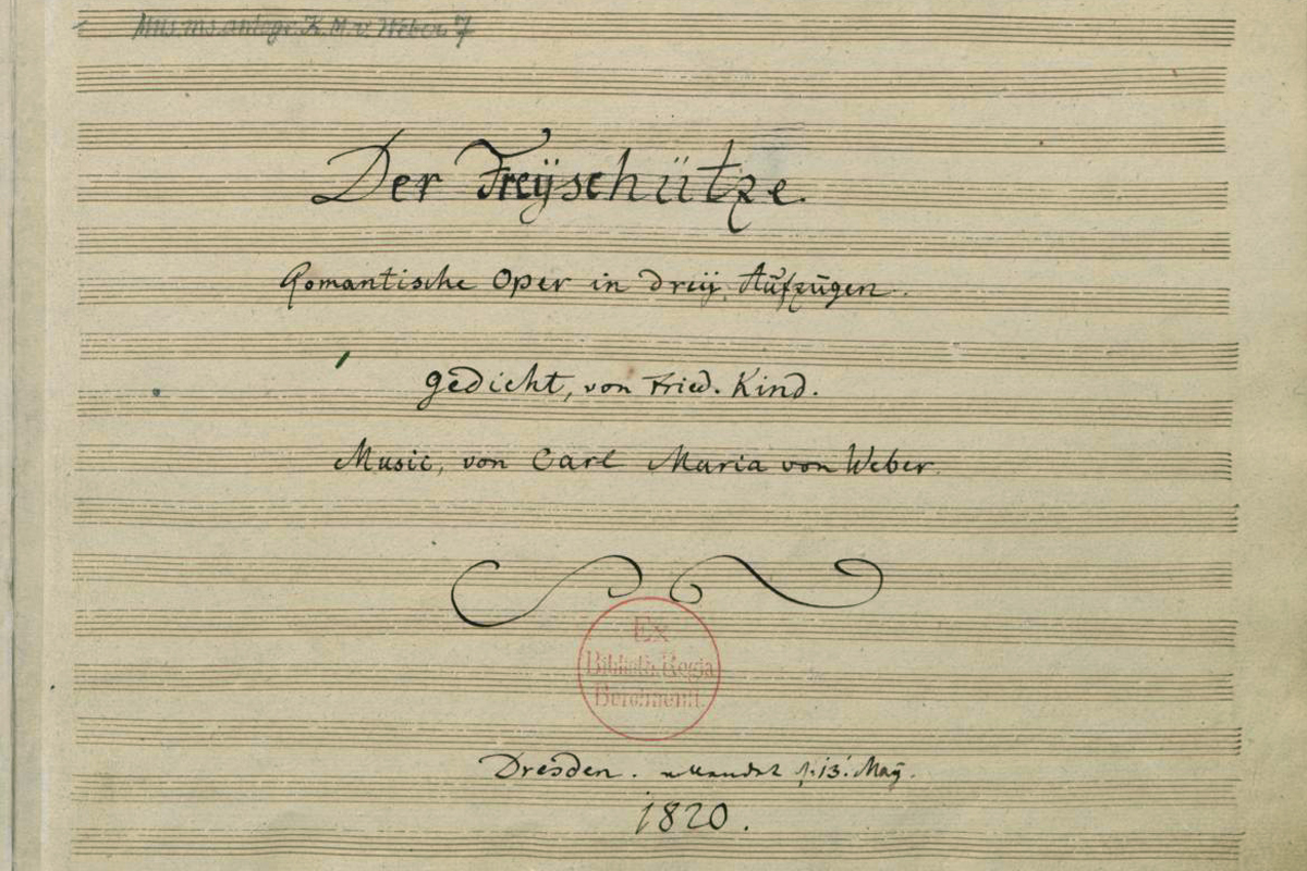 Partitur zur Oper "Der Freischütz" von Carl Maria von Weber (Staatsbibliothek zu Berlin - Preußischer Kulturbesitz,1820)